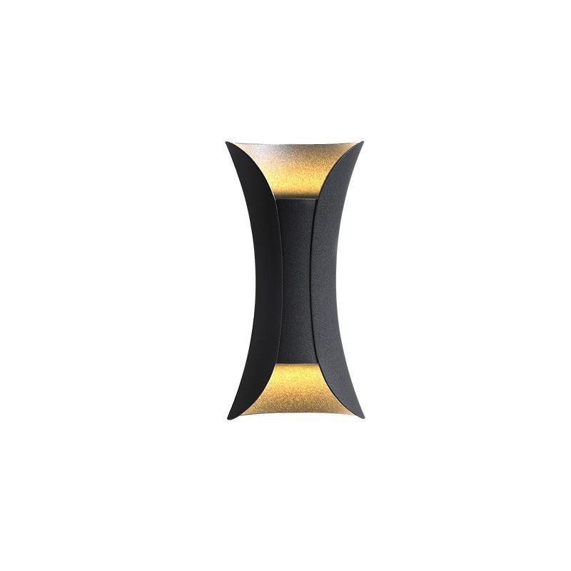 Luz LED curva hacia arriba y hacia abajo, impermeable, para exteriores, con alimentación eléctrica