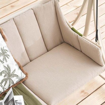 Lunara Beige 2-Seater Outdoor Swing with Soft Cushioning | Ventayo