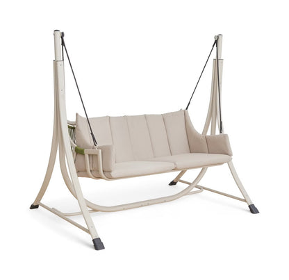 Lunara Beige 2-Seater Outdoor Swing with Soft Cushioning | Ventayo