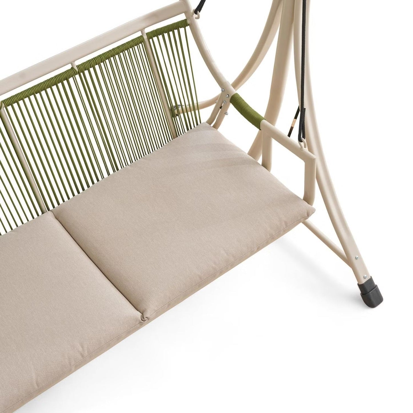 Lunara Beige 2-Seater Outdoor Swing with Soft Cushioning | Ventayo