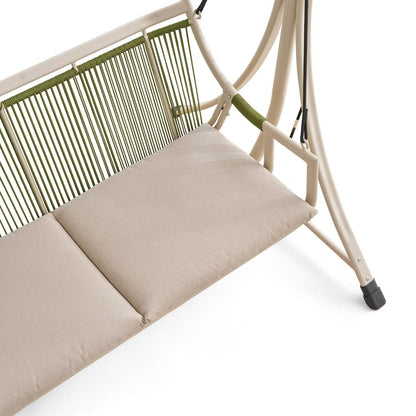 Lunara Beige 2-Seater Outdoor Swing with Soft Cushioning | Ventayo