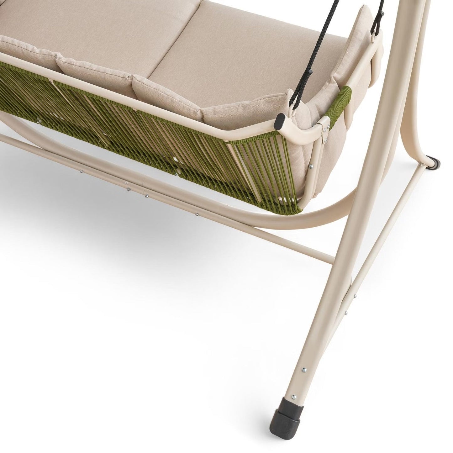 Lunara Beige 2-Seater Outdoor Swing with Soft Cushioning | Ventayo