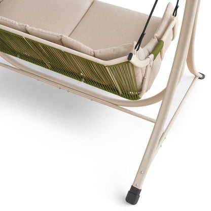 Lunara Beige 2-Seater Outdoor Swing with Soft Cushioning | Ventayo