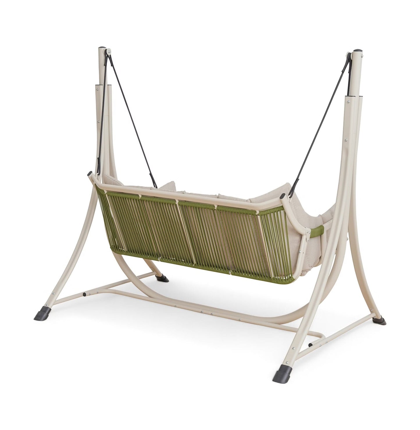 Lunara Beige 2-Seater Outdoor Swing with Soft Cushioning | Ventayo