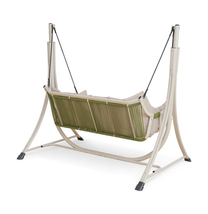 Lunara Beige 2-Seater Outdoor Swing with Soft Cushioning | Ventayo