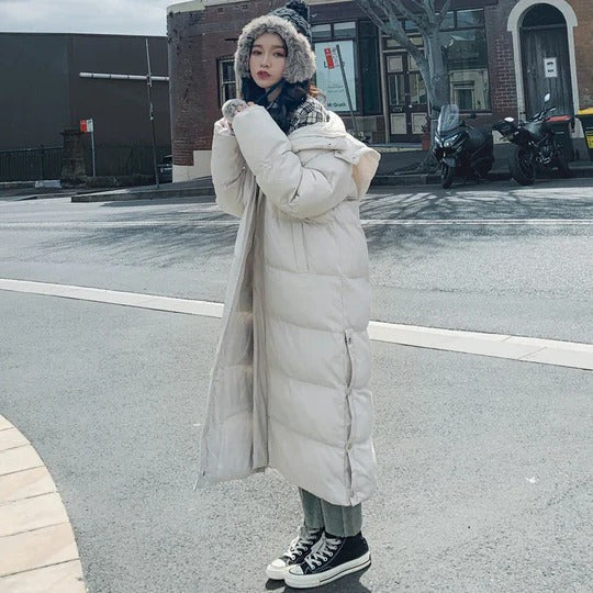 Long Quilted Winter Coat with Insulated Comfort