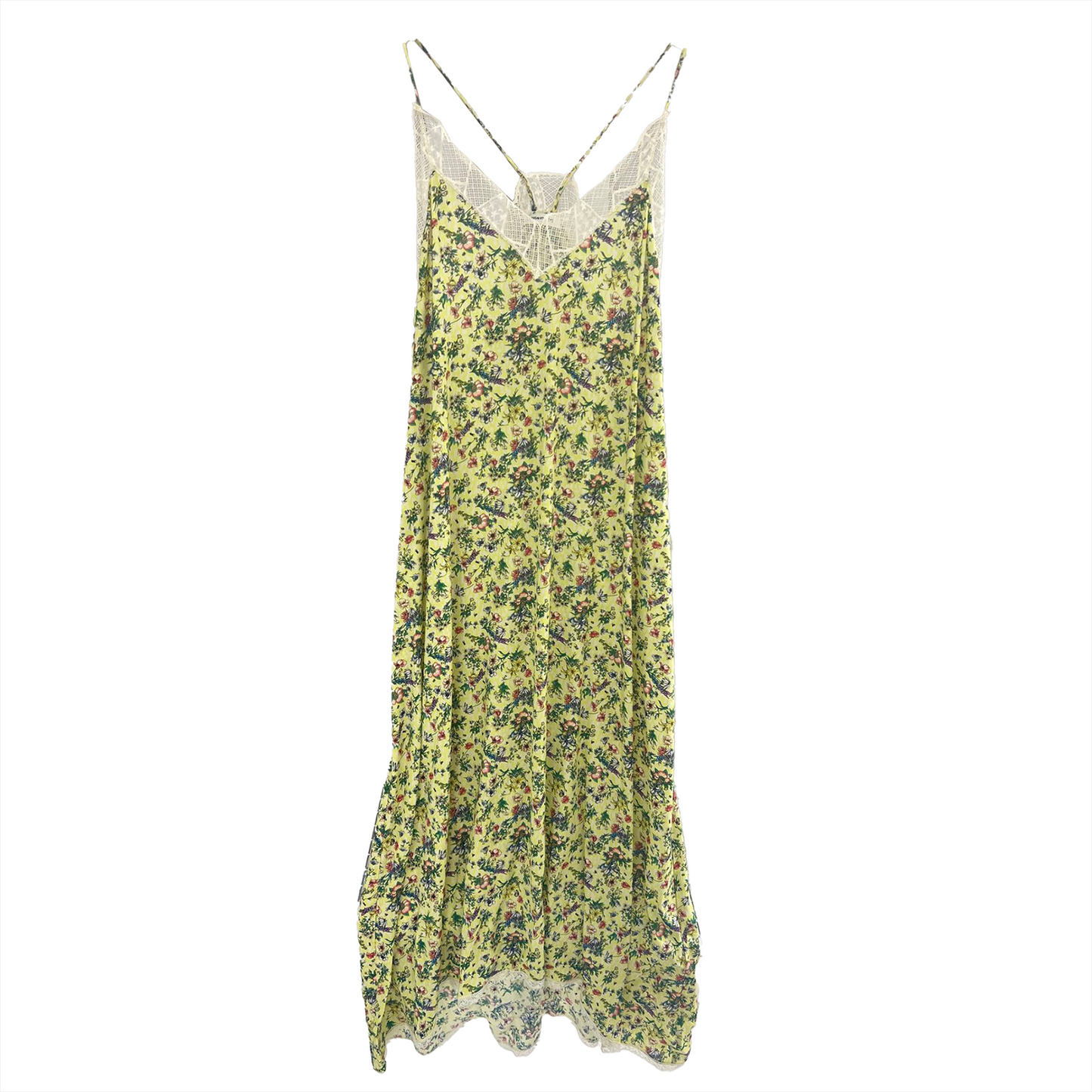 Lucia – Lace Embroidery V-Neck Silk Midi Dress For Women
