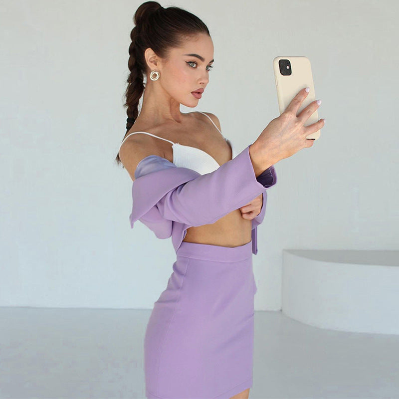 Marlene - Cropped Blazer and Skirt Set For Women