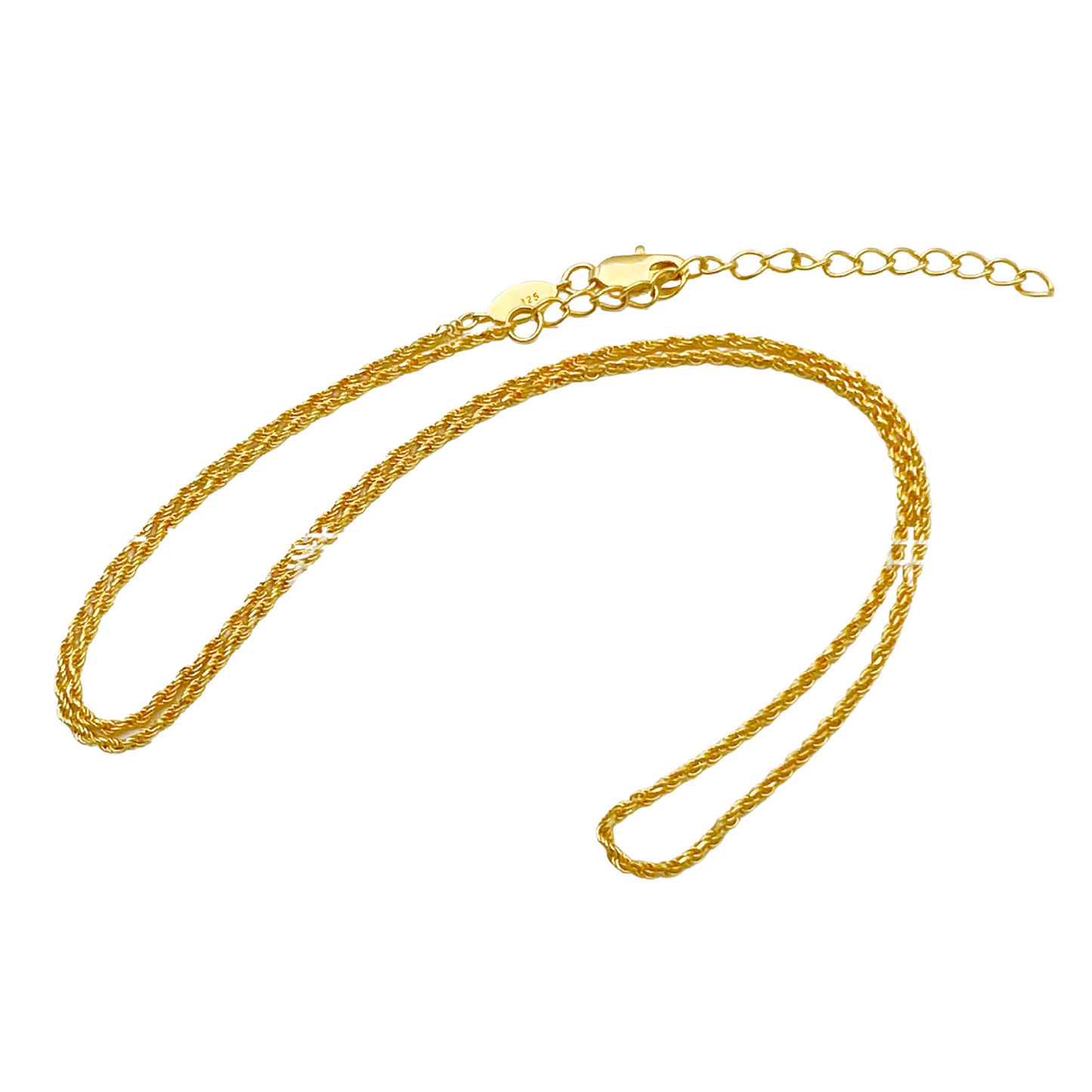 Clytia Love Rope Chain Necklace Necklace, 925 Silver, 18k Gold Plated