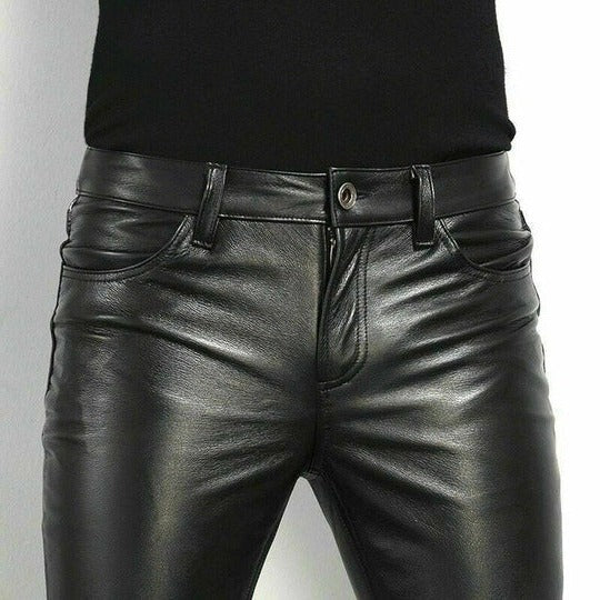 Men's Leather Jeans