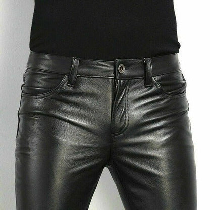 Men's Leather Jeans