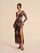 Mesh Floral Cutout Slit Dress