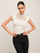 Mesh Panel Mock Neck Top