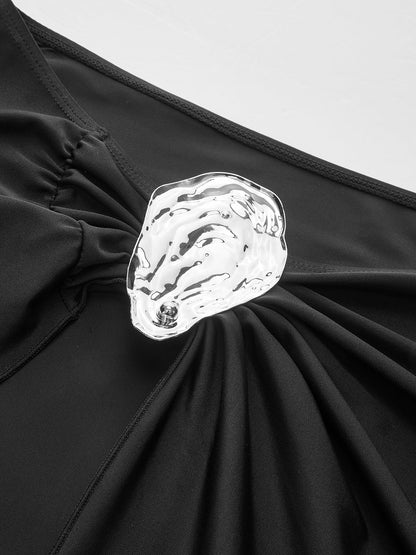 Metal Accent Twist Sarong Skirt