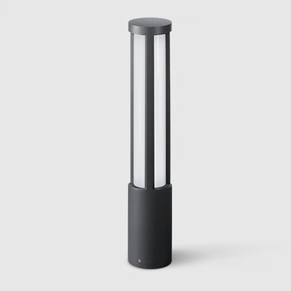 Cylinder Shaped Black Modern Outdoor Post LED Post Light