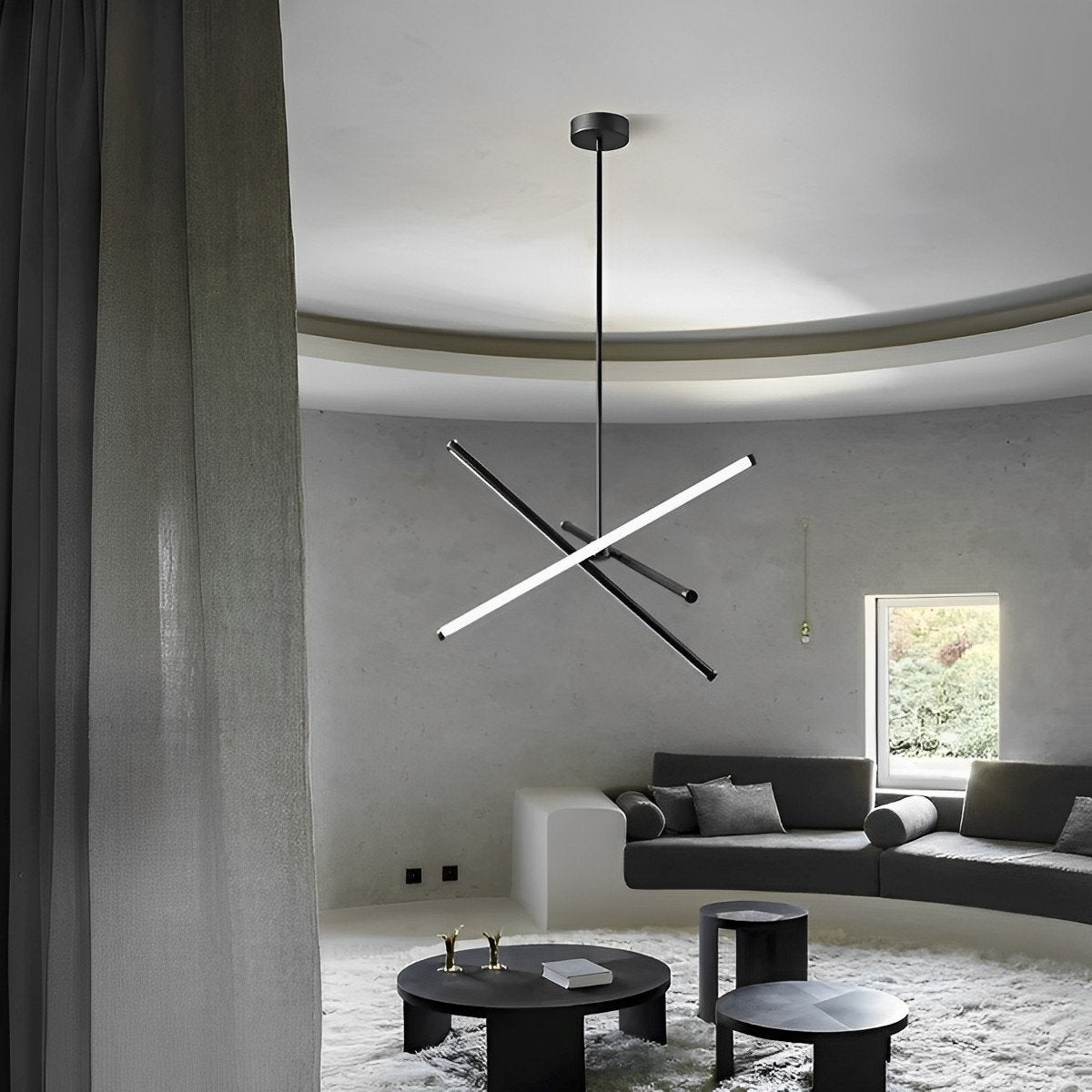 Lustre moderne plafonnier noir et blanc pour salon