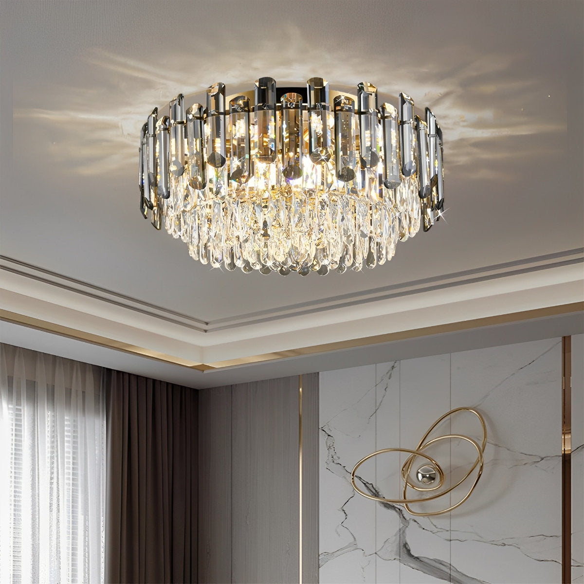 Modern Round Luxury Crystal Ceiling Lights