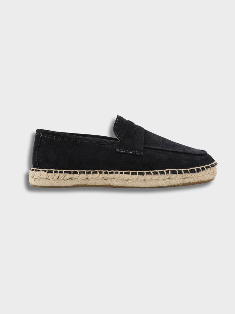 SAINT-TROPEZ Loafers – Men’s Chestnut Suede Espadrille Loafers with Jute Sole