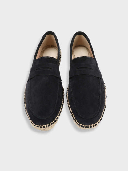SAINT-TROPEZ Loafers – Men’s Chestnut Suede Espadrille Loafers with Jute Sole
