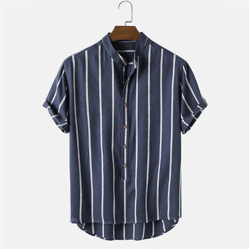 ANTIBES Men’s Summer Cotton Shirt – 100% Cotton with Gradient Design