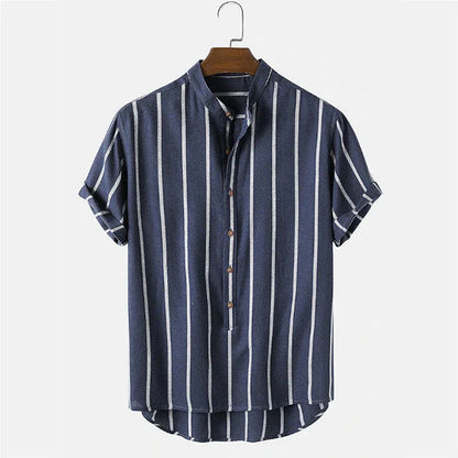 ANTIBES Men’s Summer Cotton Shirt – 100% Cotton with Gradient Design