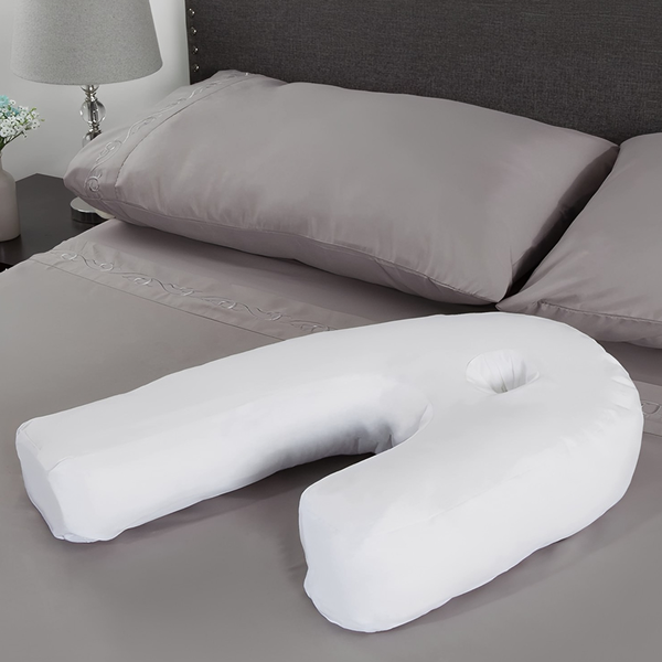 Oreiller orthopédique pour dormeur latéral avec trou pour l'oreille