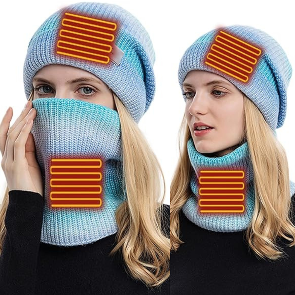 Cozy 2-in-1 USB Heated Hat and Scarf Winter Set