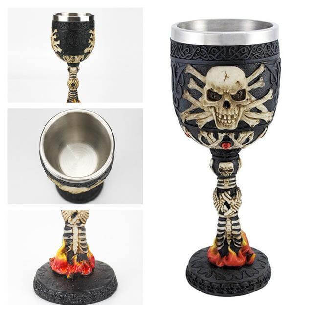 Stainless Steel Skull Gothic Goblet Cocktail Glass – Ventayo