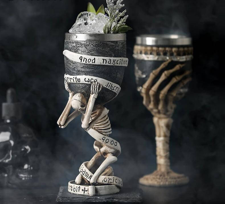 Stainless Steel Skull Gothic Goblet Cocktail Glass – Ventayo