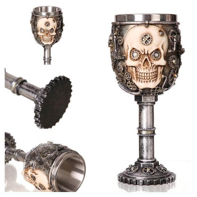 Stainless Steel Skull Gothic Goblet Cocktail Glass – Ventayo