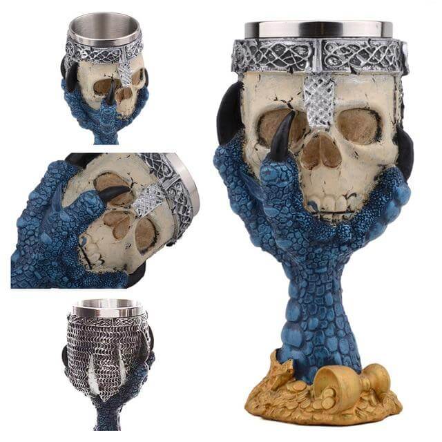 Stainless Steel Skull Gothic Goblet Cocktail Glass – Ventayo