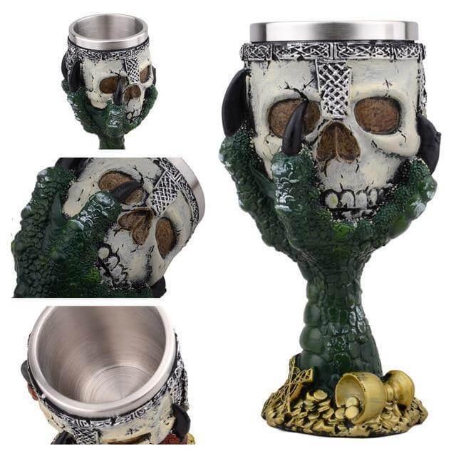 Stainless Steel Skull Gothic Goblet Cocktail Glass – Ventayo