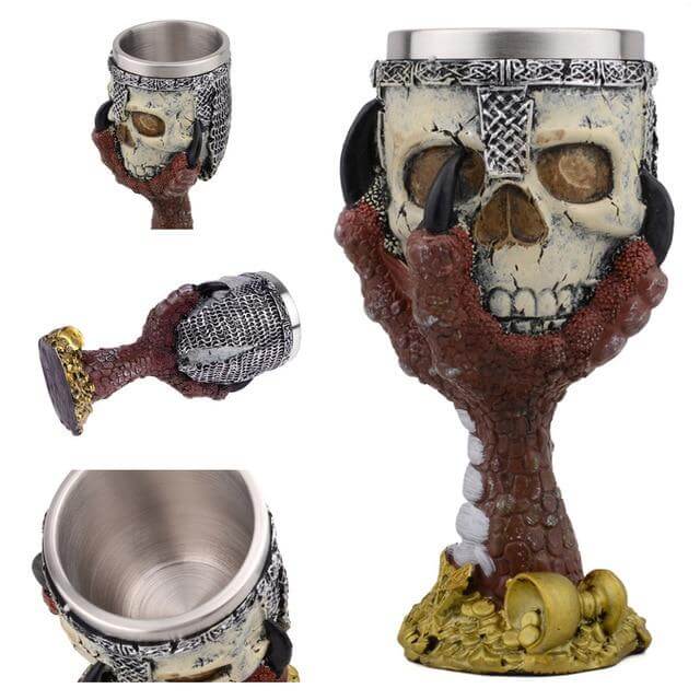 Stainless Steel Skull Gothic Goblet Cocktail Glass – Ventayo