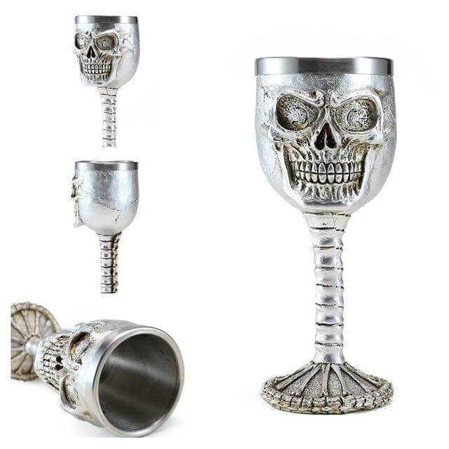 Stainless Steel Skull Gothic Goblet Cocktail Glass – Ventayo