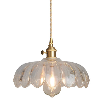 Retro Flower Glass Brass Kitchen Pendant Lighting Chandelier Hanging Lamp