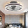 Ventilateur de plafond moderne rond à intensité variable sans paliers LED rotatif à 360 degrés