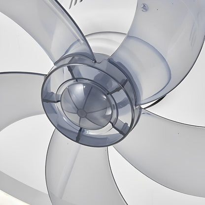 Ventilateur de plafond moderne rond à intensité variable sans paliers LED rotatif à 360 degrés