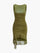 Ruched Asymmetrical Mesh Hem Dress