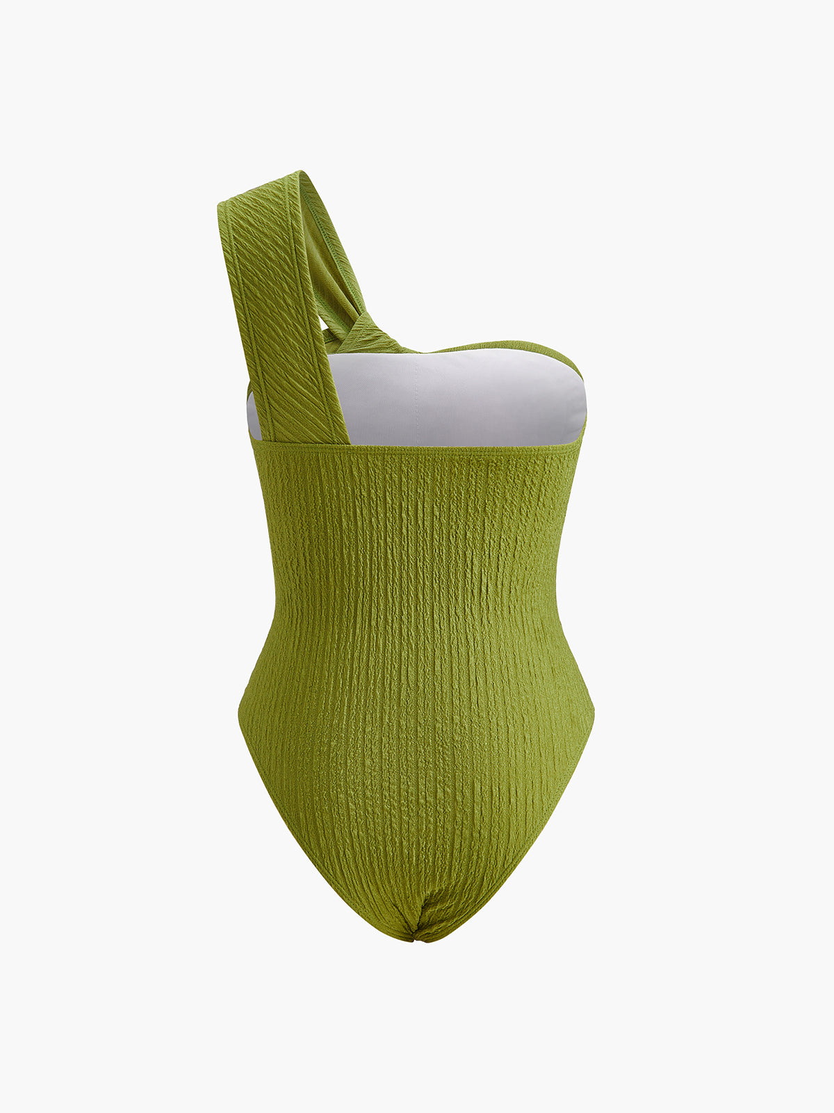 Maillot de bain asymétrique froncé avec torsade