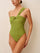 Maillot de bain asymétrique froncé avec torsade