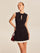 Ruffled Hem Keyhole Tie Detail Dress