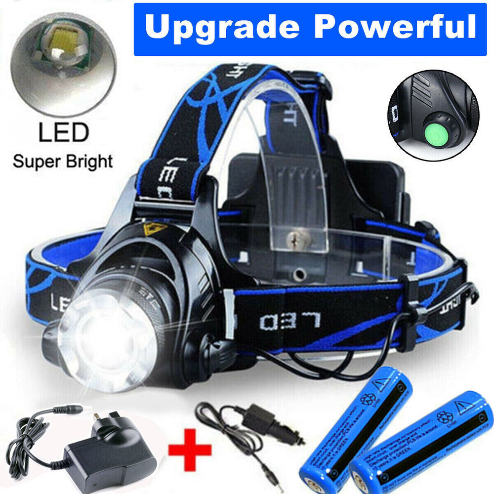 990000LM LED Rechargeable Headlamp – Zoomable Tactical Headlight Flashlight