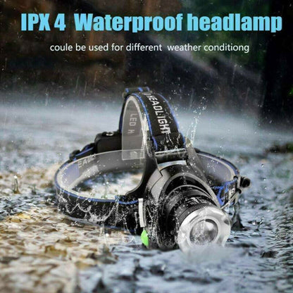 990000LM LED Rechargeable Headlamp – Zoomable Tactical Headlight Flashlight