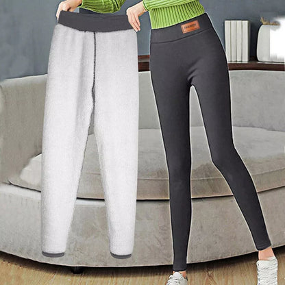 Damen Winter Warme Sherpa Fleece Gefütterte Leggings – Dicke Kaschmir Thermohose