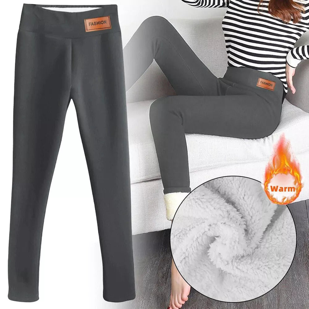 Damen Winter Warme Sherpa Fleece Gefütterte Leggings – Dicke Kaschmir Thermohose