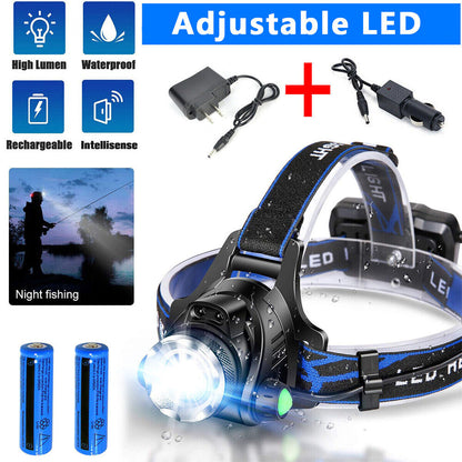 990000LM LED Rechargeable Headlamp – Zoomable Tactical Headlight Flashlight