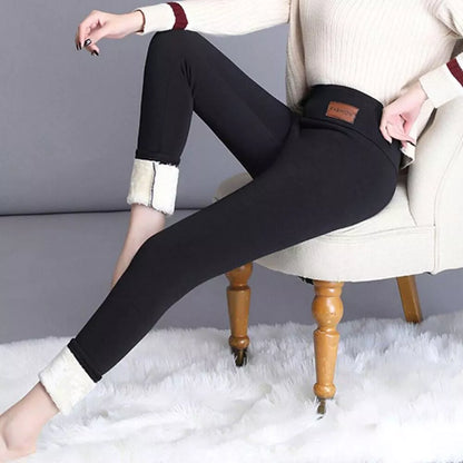 Damen Winter Warme Sherpa Fleece Gefütterte Leggings – Dicke Kaschmir Thermohose