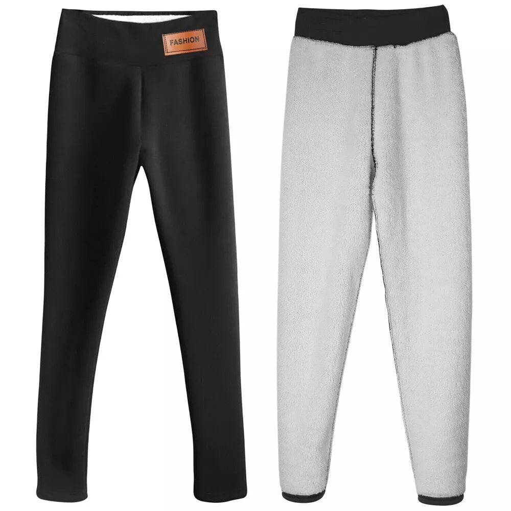 Damen Winter Warme Sherpa Fleece Gefütterte Leggings – Dicke Kaschmir Thermohose