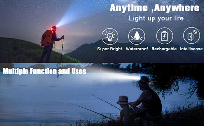 990000LM LED Rechargeable Headlamp – Zoomable Tactical Headlight Flashlight