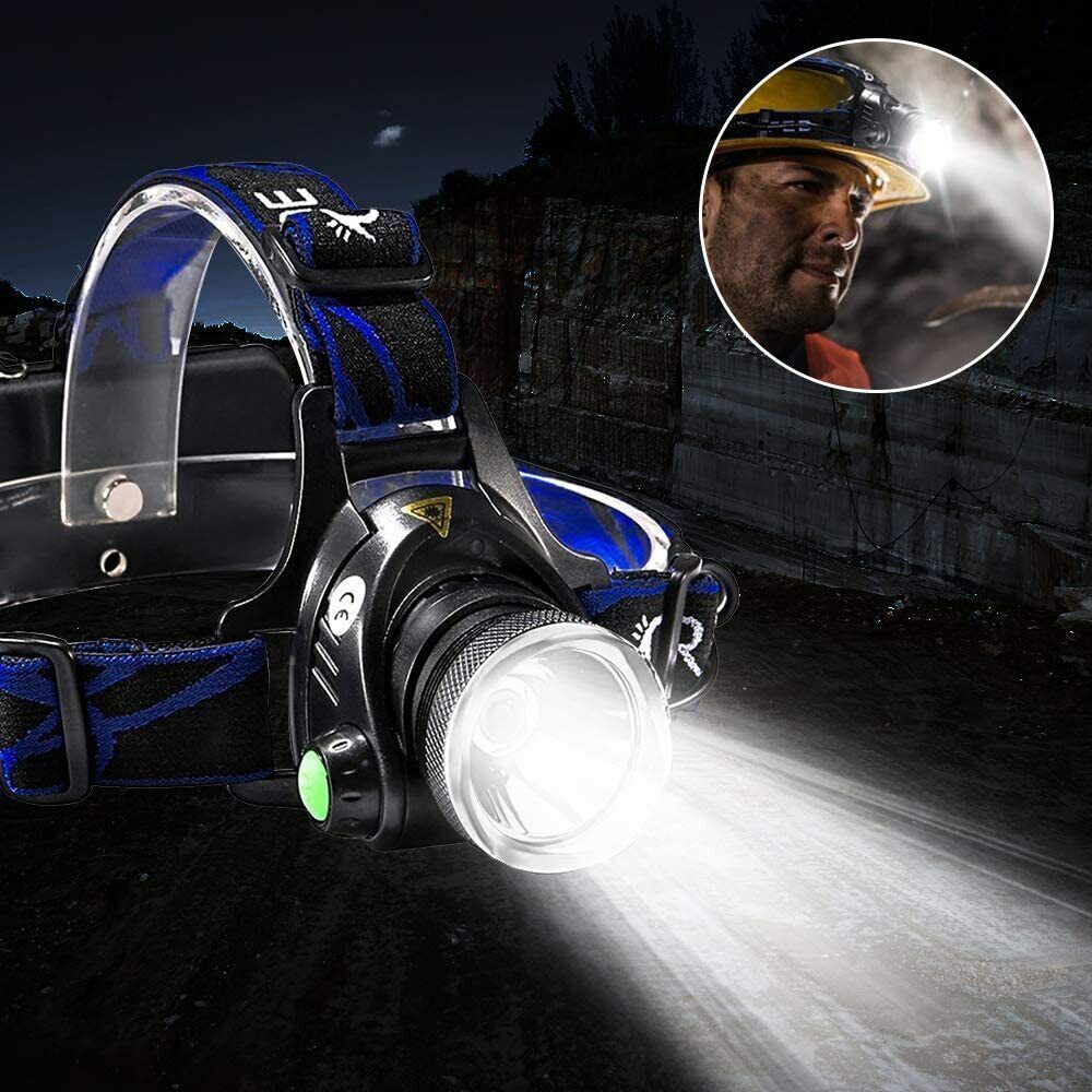 990000LM LED Rechargeable Headlamp – Zoomable Tactical Headlight Flashlight